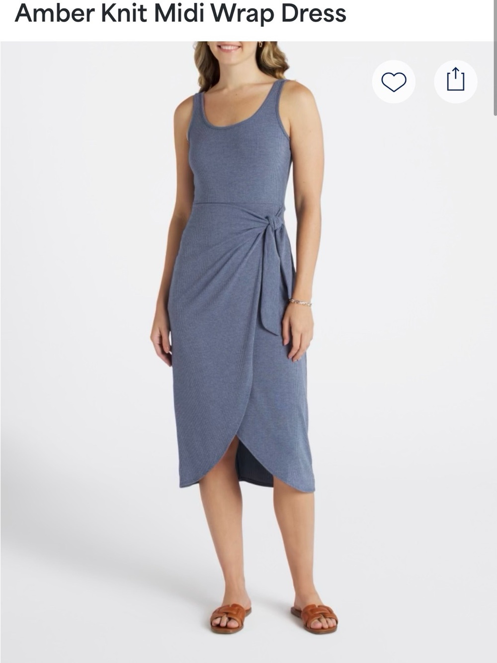 nine britton Amber Knit Midi wrap Dress in Slate Blue - Picture 3 of 12